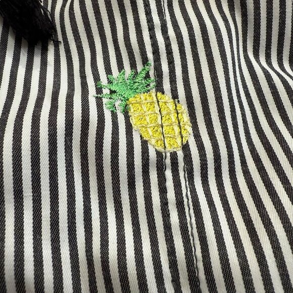 Jolt Stripe Pineapple Ruffle Shorts Black White Stripe Womens Large Drawstring - Picture 6 of 14